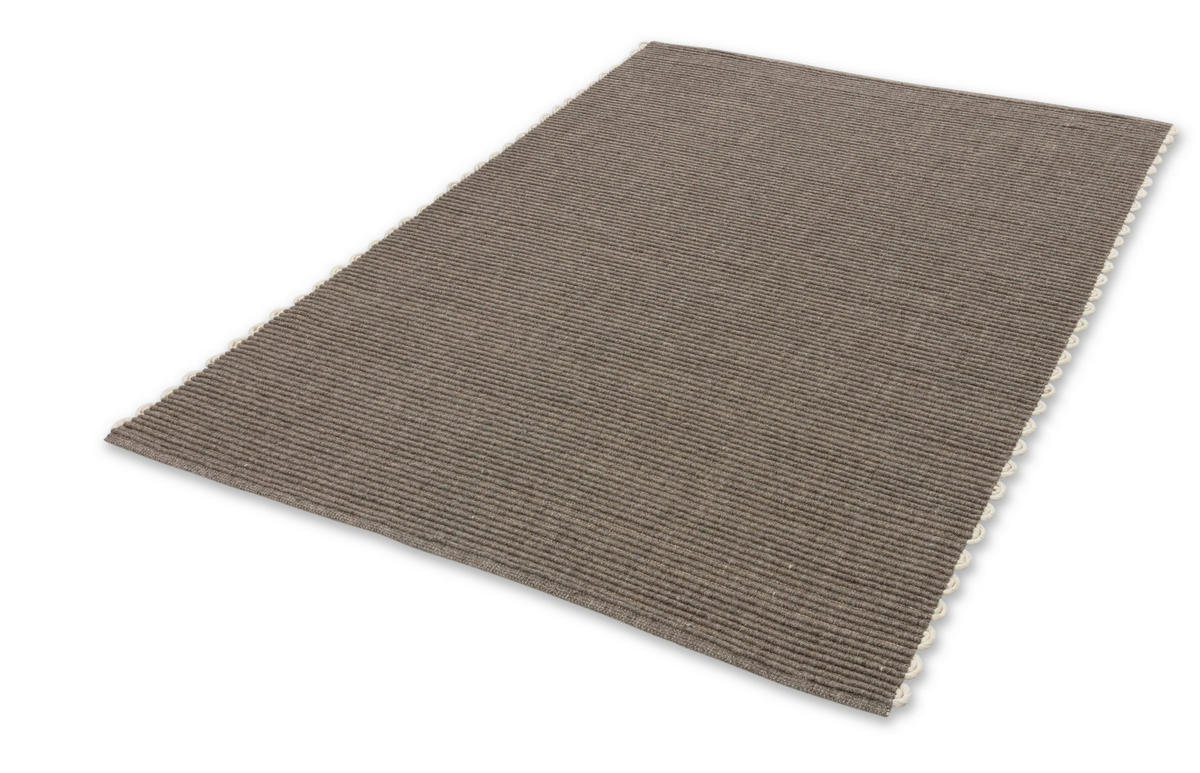 HANDWEBTEPPICH 160/230 cm Omira Dunkelgrau rechteckig  - Dunkelgrau, Basics, Textil (160/230cm) - Schöner Wohnen