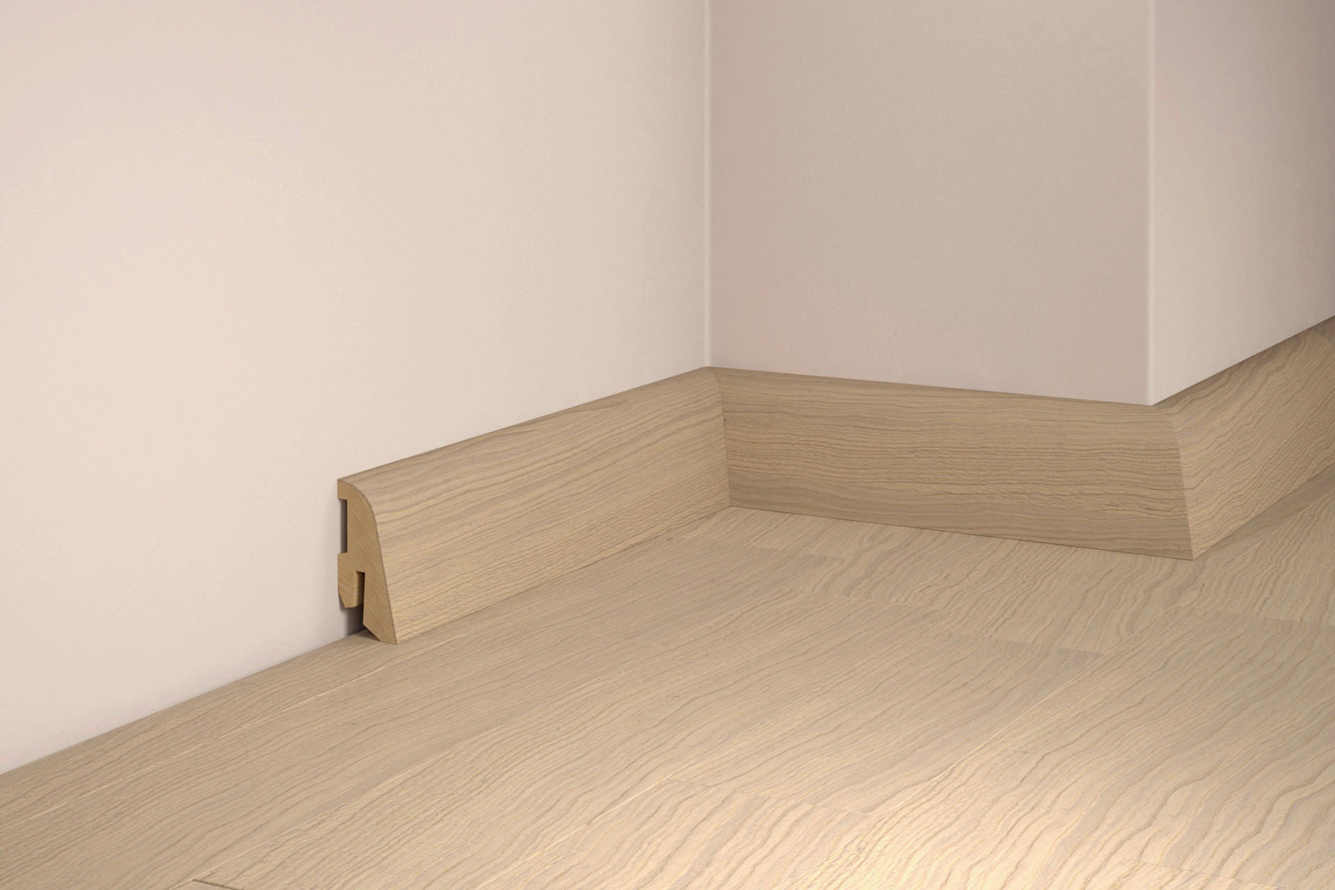 SOCKELLEISTE, Eiche Weiss  - Basics, Holz (250/4/1,8cm) - Tilo