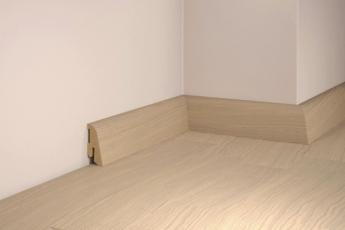 SOCKELLEISTE, Eiche Weiss  - Basics, Holz (250/4/1,8cm) - Tilo