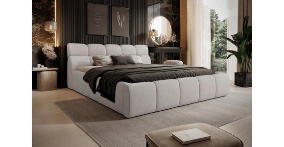 POLSTERBETT Perlmutt 160/200 cm  - Perlmutt/Schwarz, Design, Kunststoff/Textil (160/200cm) - Esposa