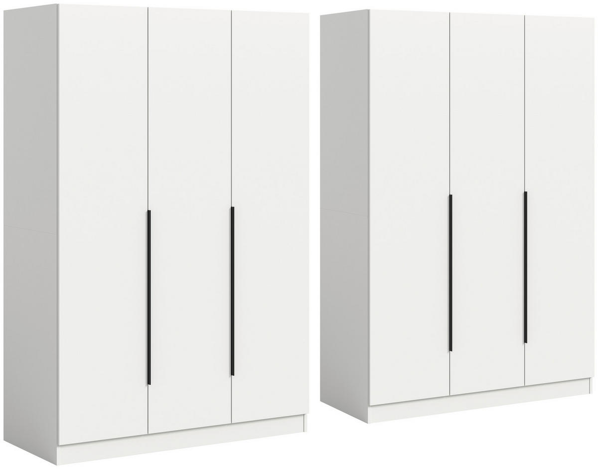 DREHTÜRENSCHRANK  in Weiß  - Schwarz/Weiß, MODERN, Holzwerkstoff (240/181/52cm) - MID.YOU