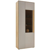VITRINE  in massiv Wildeiche Kaschmir, Wildeiche - Kaschmir/Wildeiche, Design, Glas/Holz (76,9/205,5/37,1cm) - Dieter Knoll