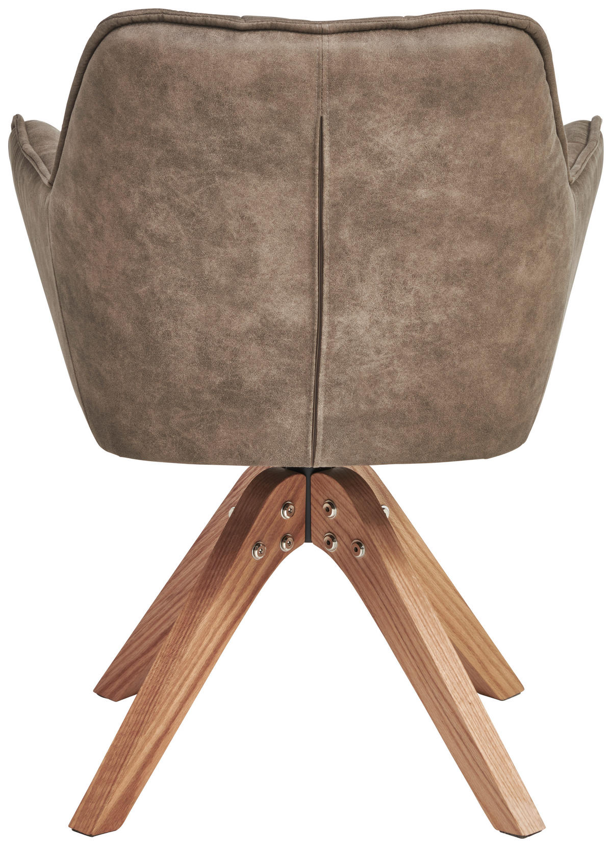ARMLEHNSTUHL  Sitzfläche 360° drehbar Webstoff  - Eichefarben/Braun, Basics, Holz/Textil (61/85/63cm) - MID.YOU