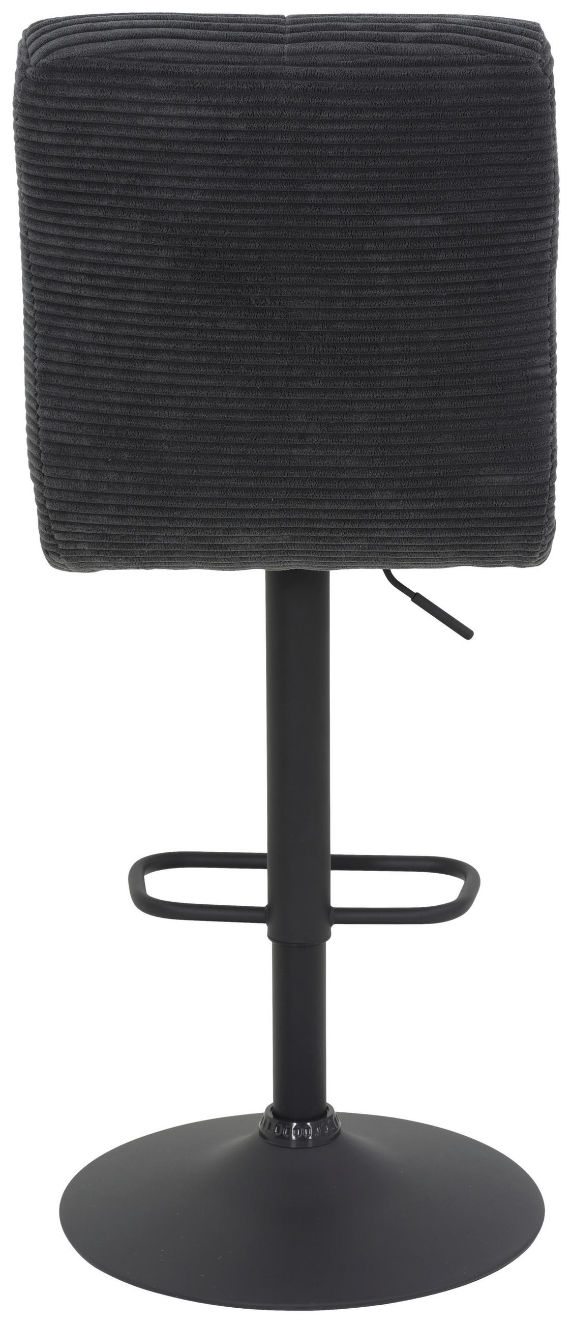 BARHOCKER Cord, Mikrofaser Anthrazit, Schwarz Stahl Sitzfläche 360° drehbar  - Anthrazit/Schwarz, Design, Textil/Metall (44/102-124/57cm) - Boxxx