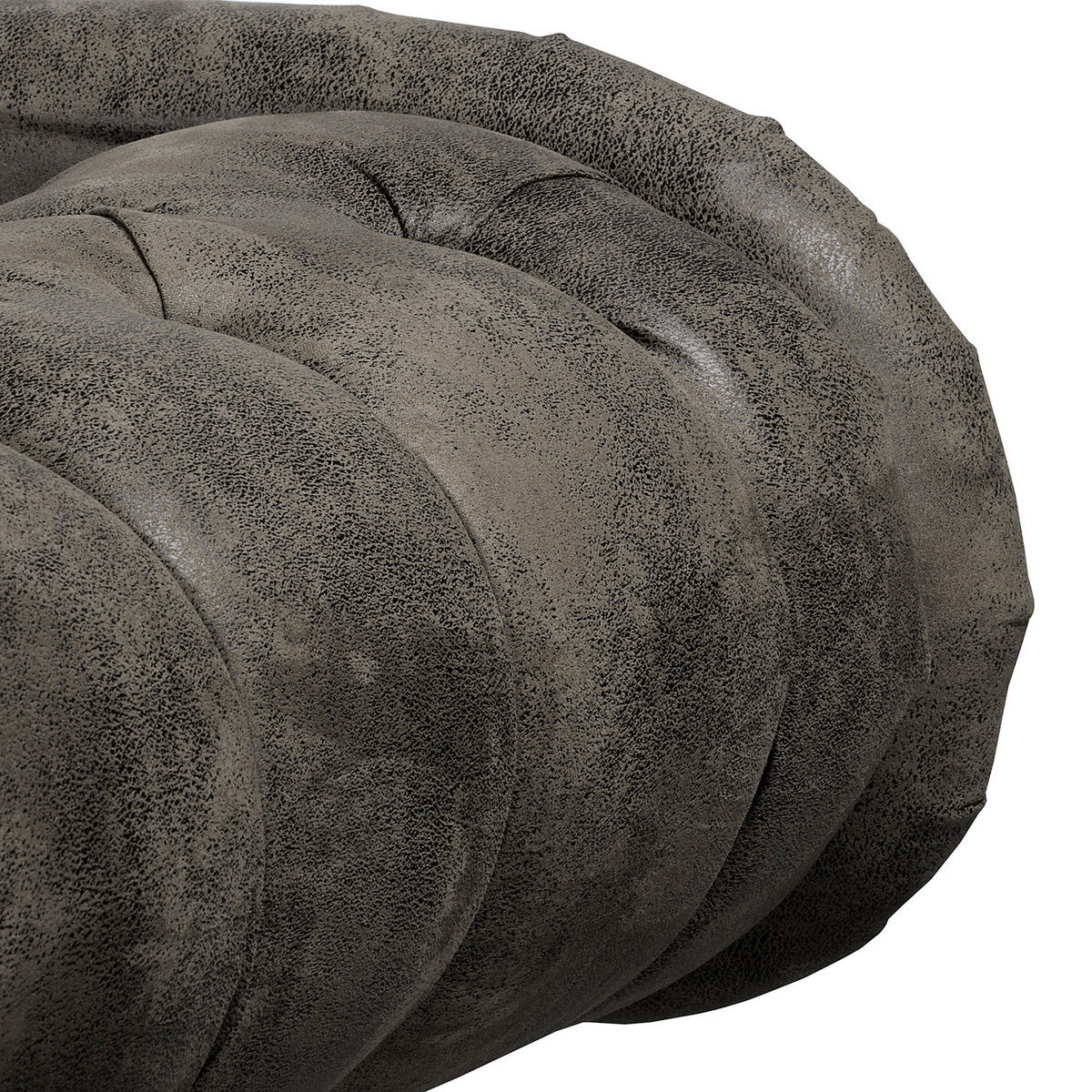 RÉCAMIERE Lederlook Anthrazit  - Anthrazit/Braun, Design, Holz/Textil (185/93/75cm) - Livetastic