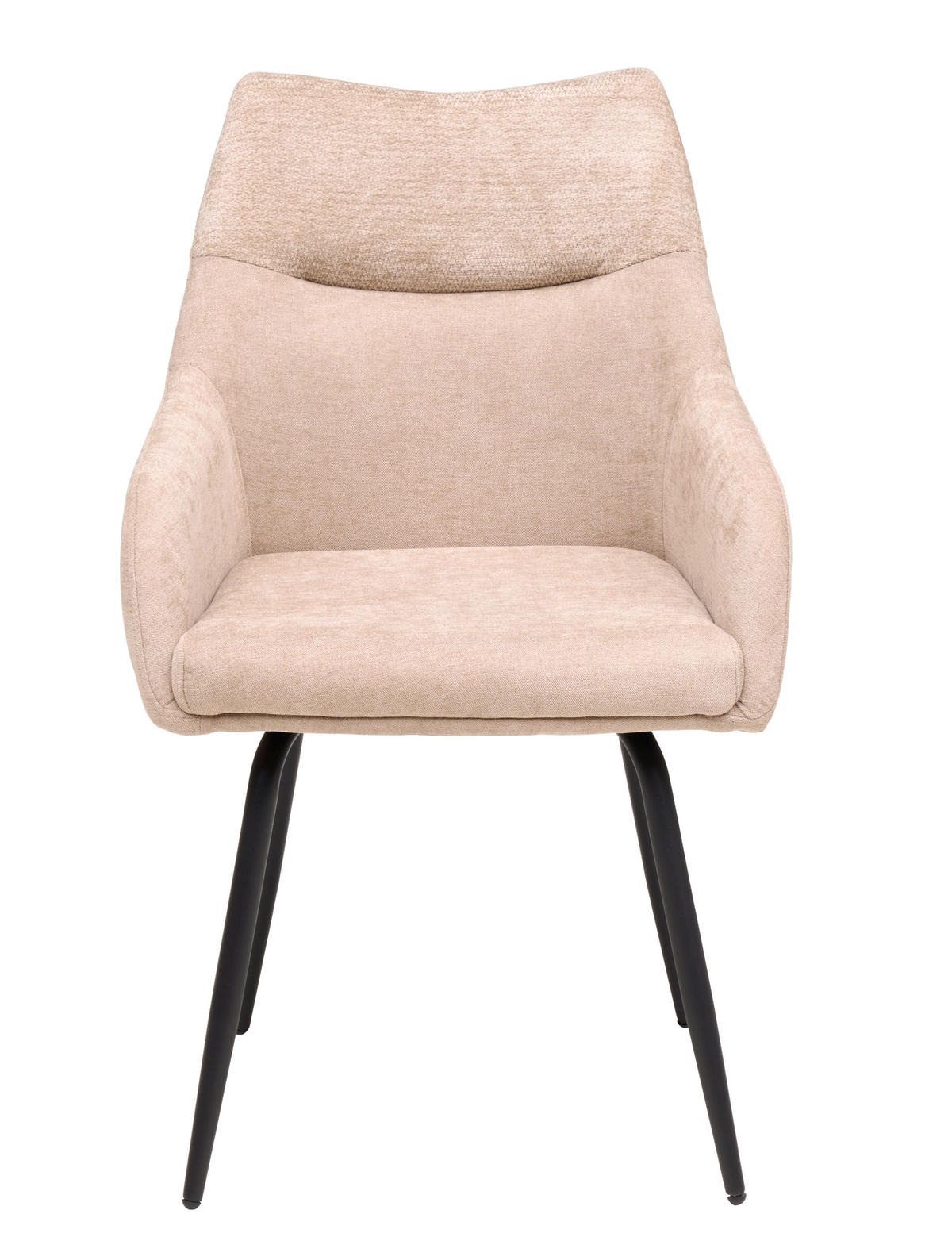 ARMLEHNSTUHL   Chenille  - Beige/Schwarz, Basics, Textil/Metall (60/86/55cm) - Livetastic