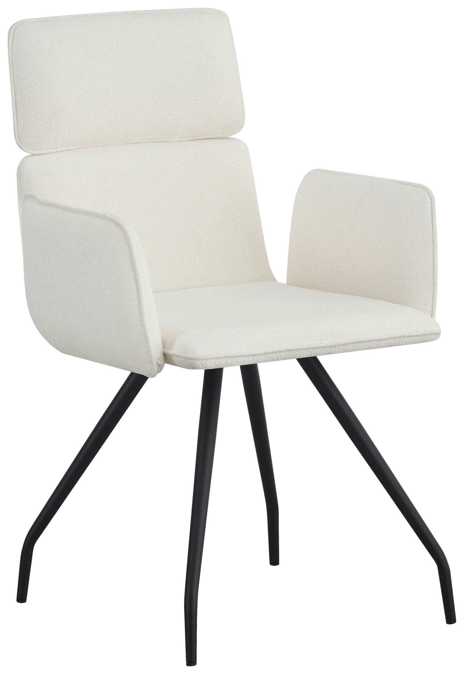 ARMLEHNSTUHL  in Eisen Webstoff  - Creme/Schwarz, Design, Textil/Metall (58/90/62cm) - Stylife