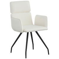 ARMLEHNSTUHL  in Eisen Webstoff  - Creme/Schwarz, Design, Textil/Metall (58/90/62cm) - Stylife