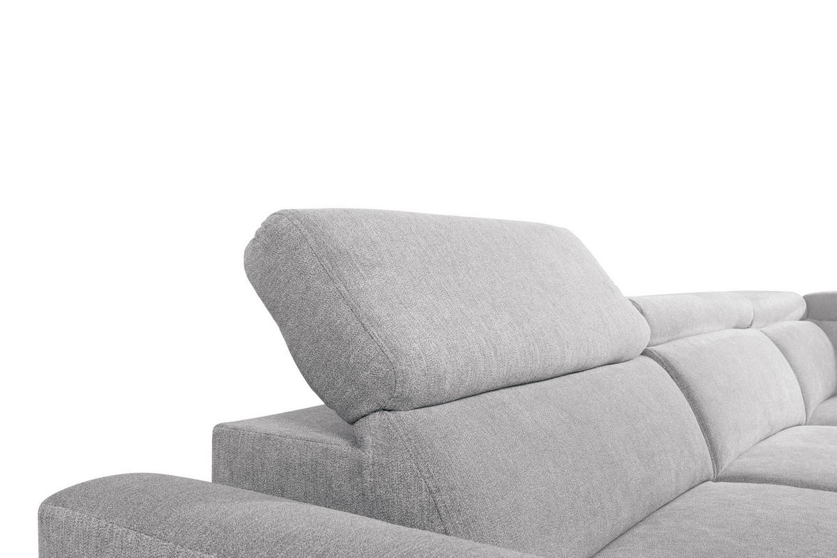 SAROKKANAPÉ textil világosszürke  - világosszürke/fekete, Konventionell, textil/fém (255/217cm) - MID.YOU