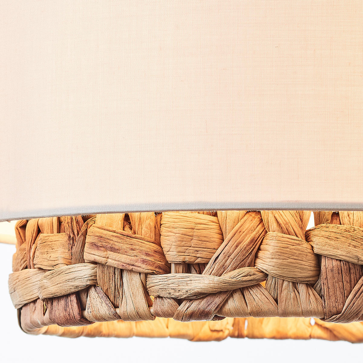 PENDELLEUCHTE  - Schwarz/Weiß, Natur, Holz/Textil (120/110/25cm) - Brilliant