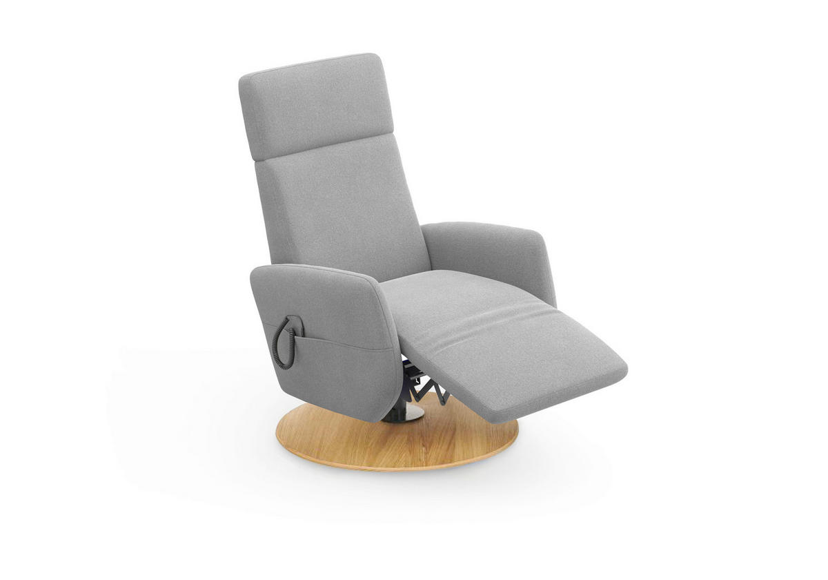 RELAXSESSEL in Textil Grau  - Eichefarben/Grau, KONVENTIONELL, Holz/Textil (71/110/82cm) - Sit & More