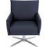 SESSEL Echtleder Grau - Grau/Nickelfarben, Design, Leder/Metall (68/83/74cm) - Koinor