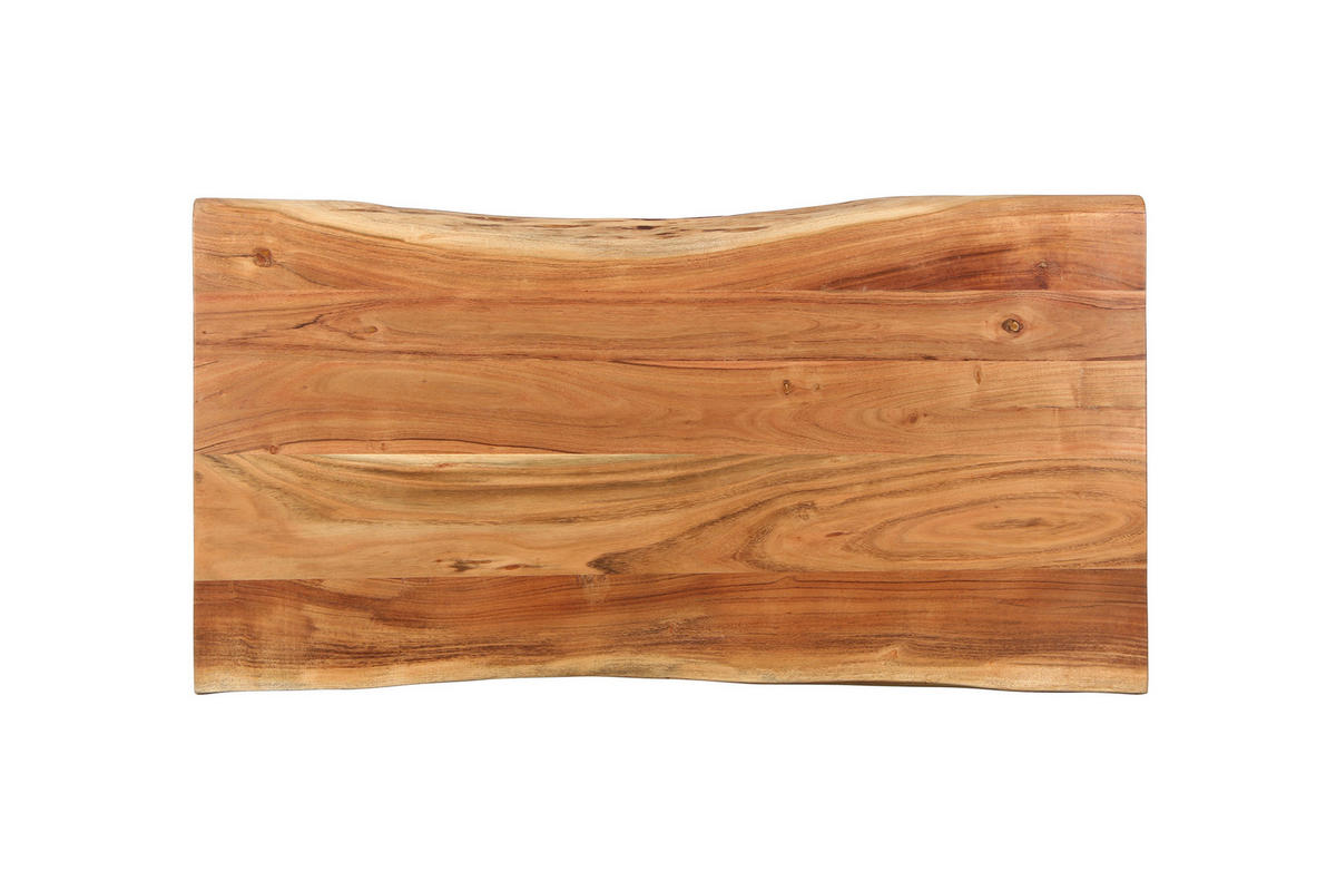 COUCHTISCH Akazie vollmassiv rechteckig Akaziefarben, Schwarz  - Schwarz/Akaziefarben, Design, Holz/Metall (115/37/60cm) - Livetastic