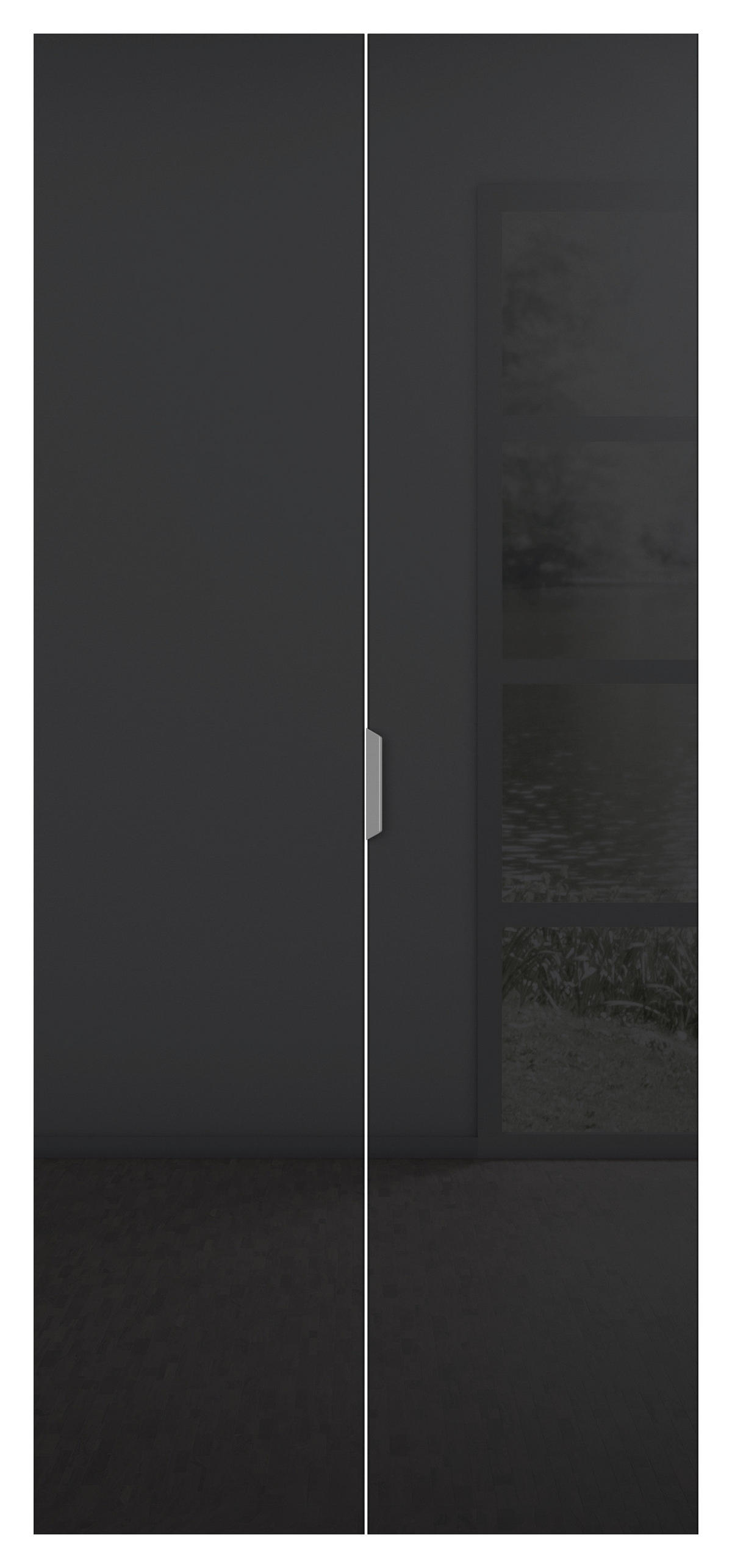DREHTÜRENSCHRANK in Weiss, Dunkelgrau  - Weiss/Dunkelgrau, Konventionell, Glas/Holzwerkstoff (91/210/52cm) - Xora