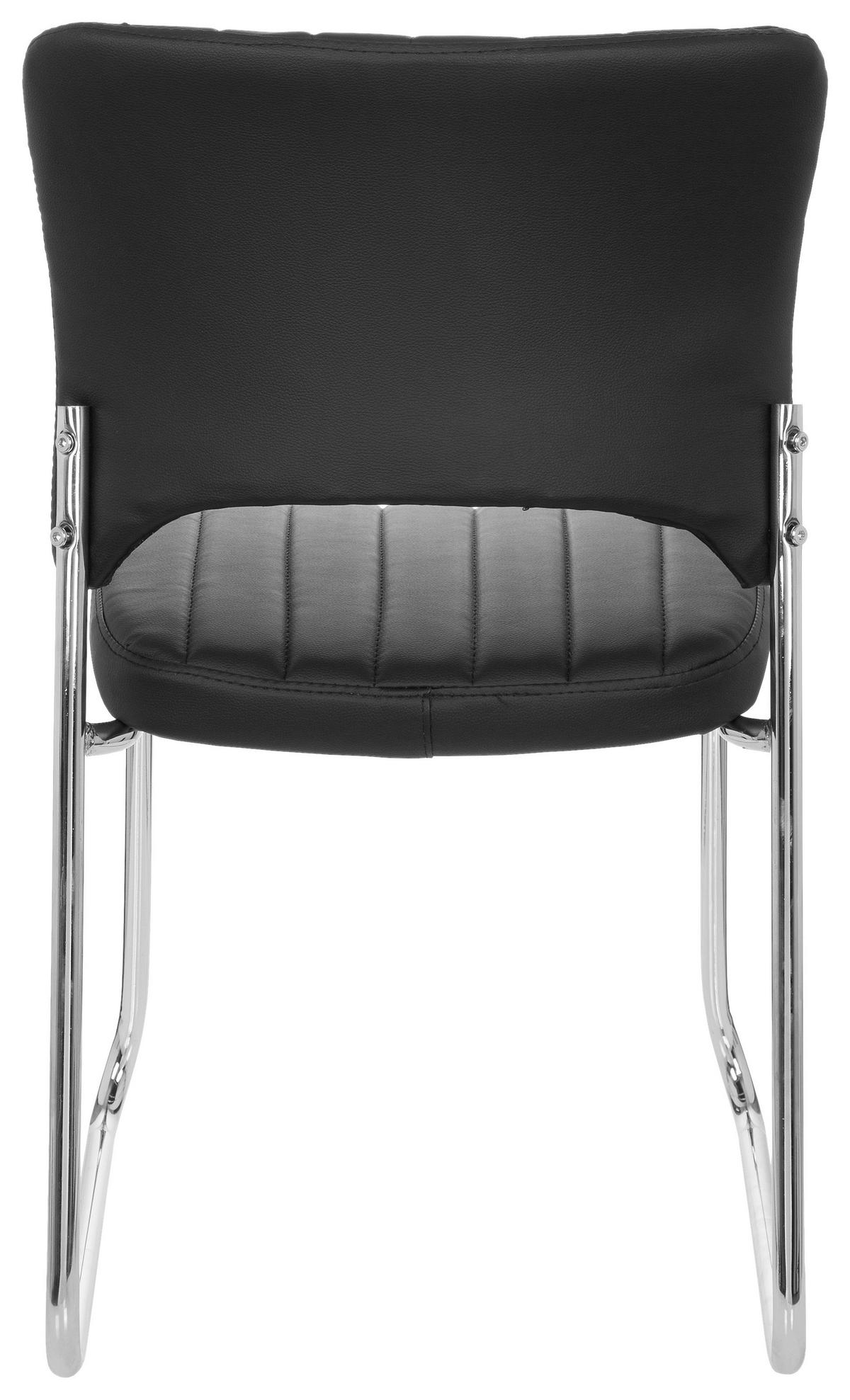 BESUCHERSTUHL Schwarz  - Chromfarben/Schwarz, MODERN, Textil/Metall (44/82/52cm) - MID.YOU