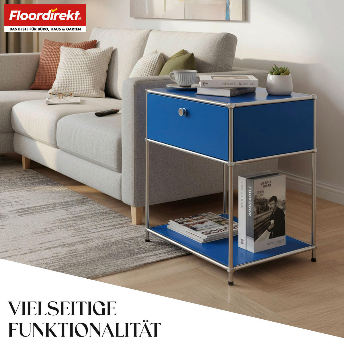 STANDREGAL Blau  - Blau, Basics, Metall (50/65/40cm) - Floordirekt