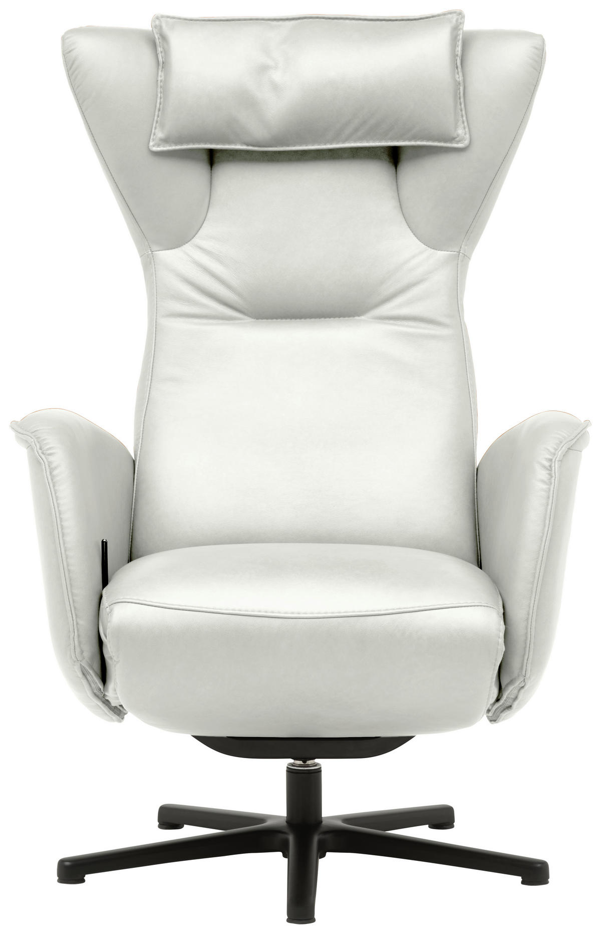 RELAXSESSEL Leder Weiss  - Weiss/Schwarz, Design, Leder/Metall (75/106/86cm) - Valdera