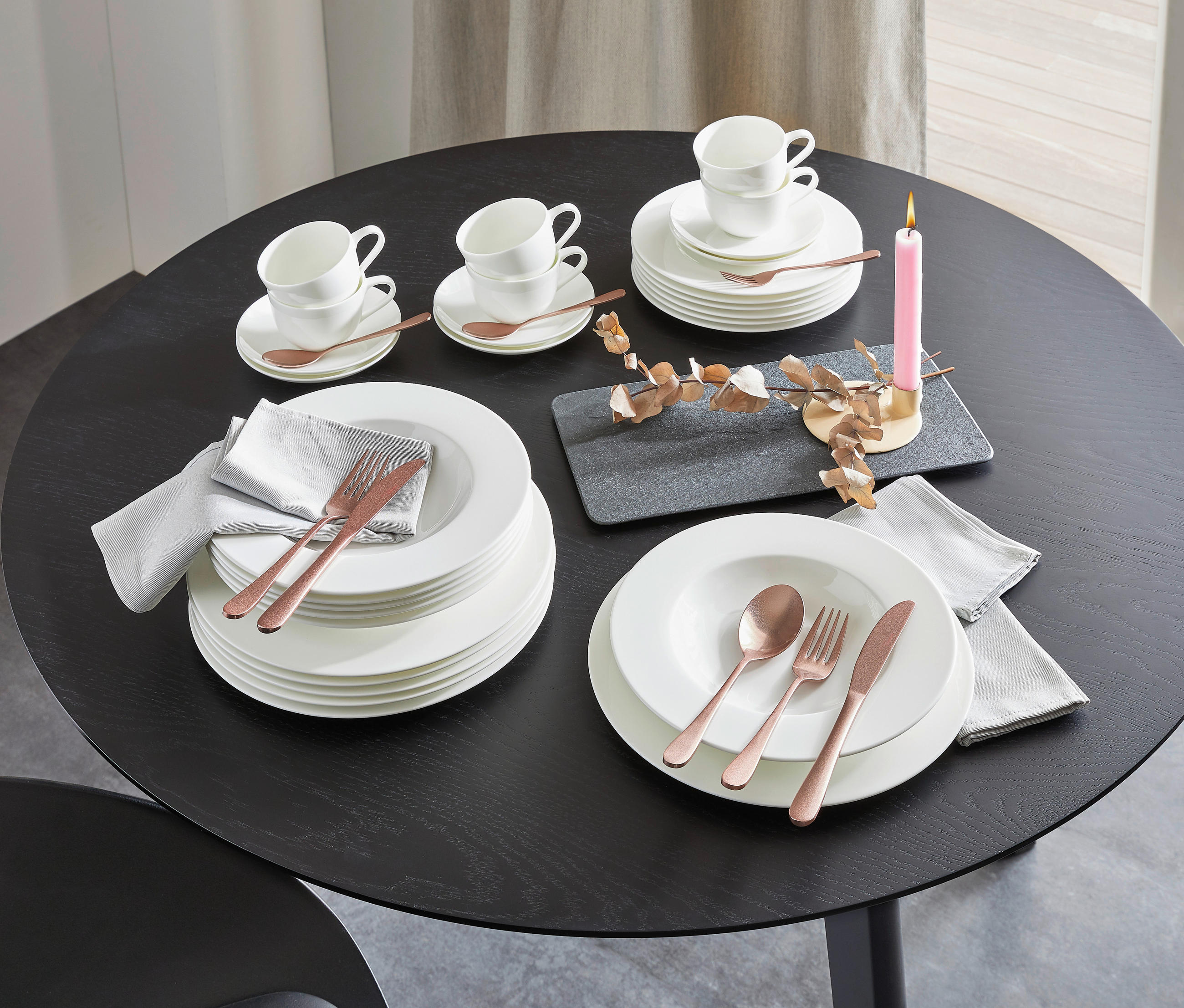 TAFELSERVICE Noblesse 12-teilig - Weiß, Basics, Keramik (34/19/32cm) - Noblesse - V&B