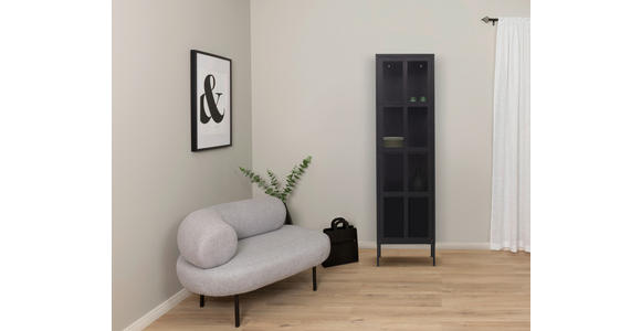 VITRINE in Schwarz - Schwarz, Design, Glas/Metall (50/180/35cm) - Xora