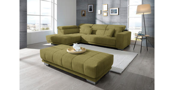 ECKSOFA in Mikrofaser Grün  207/301 cm  - Chromfarben/Grün, Design, Textil/Metall (207/301cm) - Xora