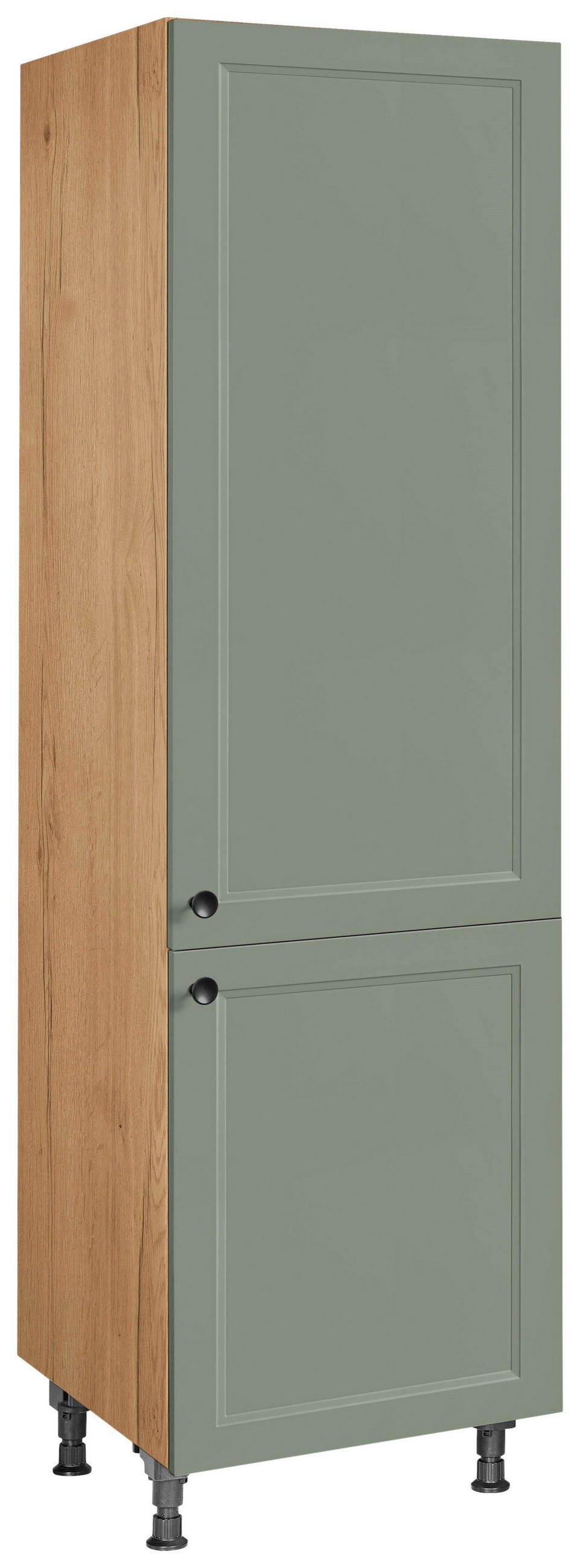 GESCHIRRSCHRANK 60/216,6/58 cm  in Grün  - Eichefarben/Schwarz, MODERN, Holzwerkstoff/Metall (60/216,6/58cm) - Nobilia