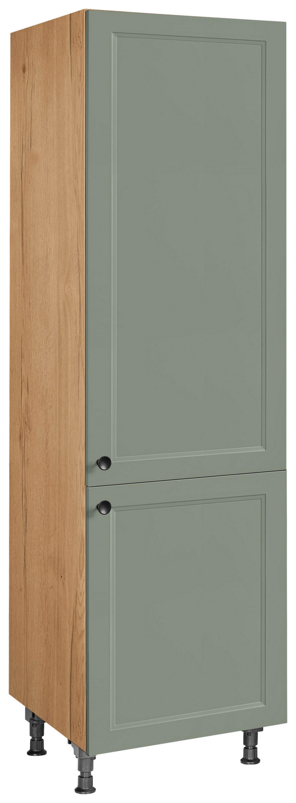 GESCHIRRSCHRANK 60/216,6/58 cm  in Grün  - Eichefarben/Schwarz, MODERN, Holzwerkstoff/Metall (60/216,6/58cm) - Nobilia