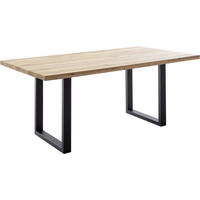 ESSTISCH in Holz 180/100/76 cm  - Wildeiche/Schwarz, Konventionell, Holz/Metall (180/100/76cm) - Valdera