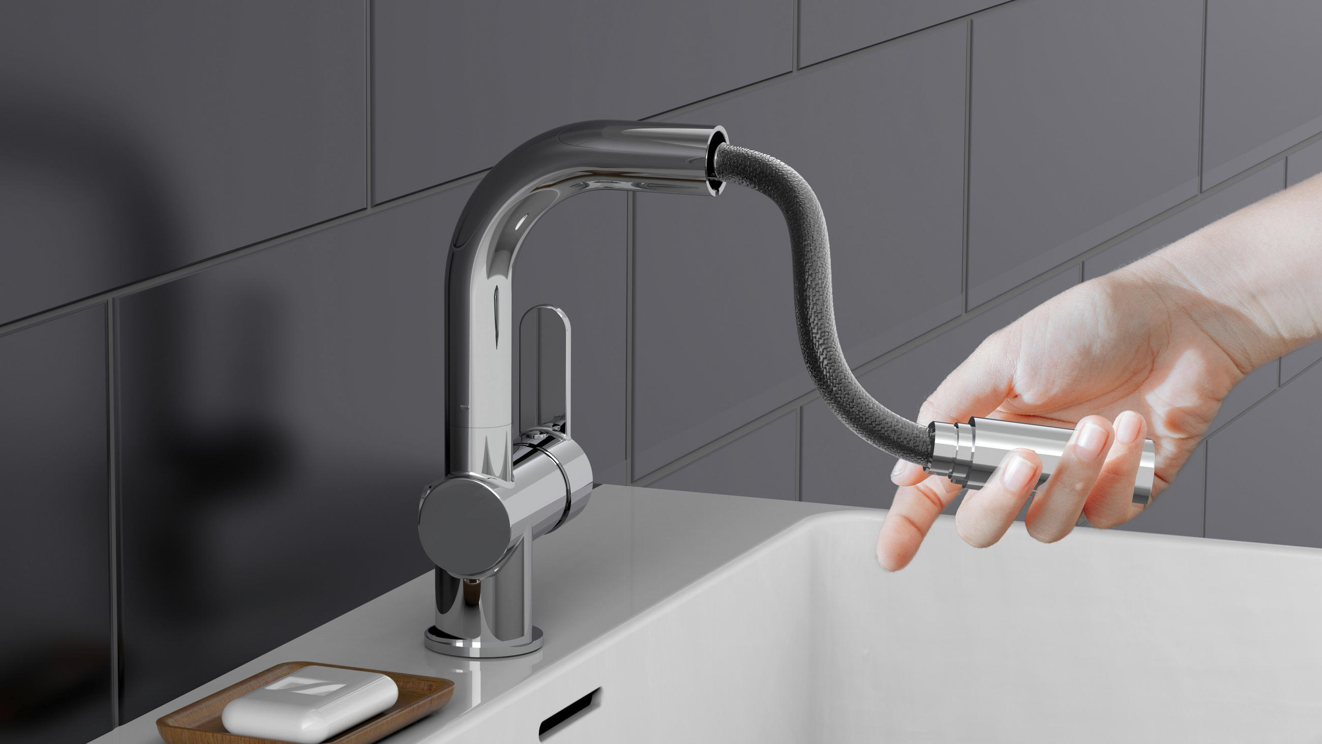 WASCHTISCHARMATUR 5/22,5/19,5 cm  - Chromfarben, Basics, Metall (5/22,5/19,5cm) - Xora