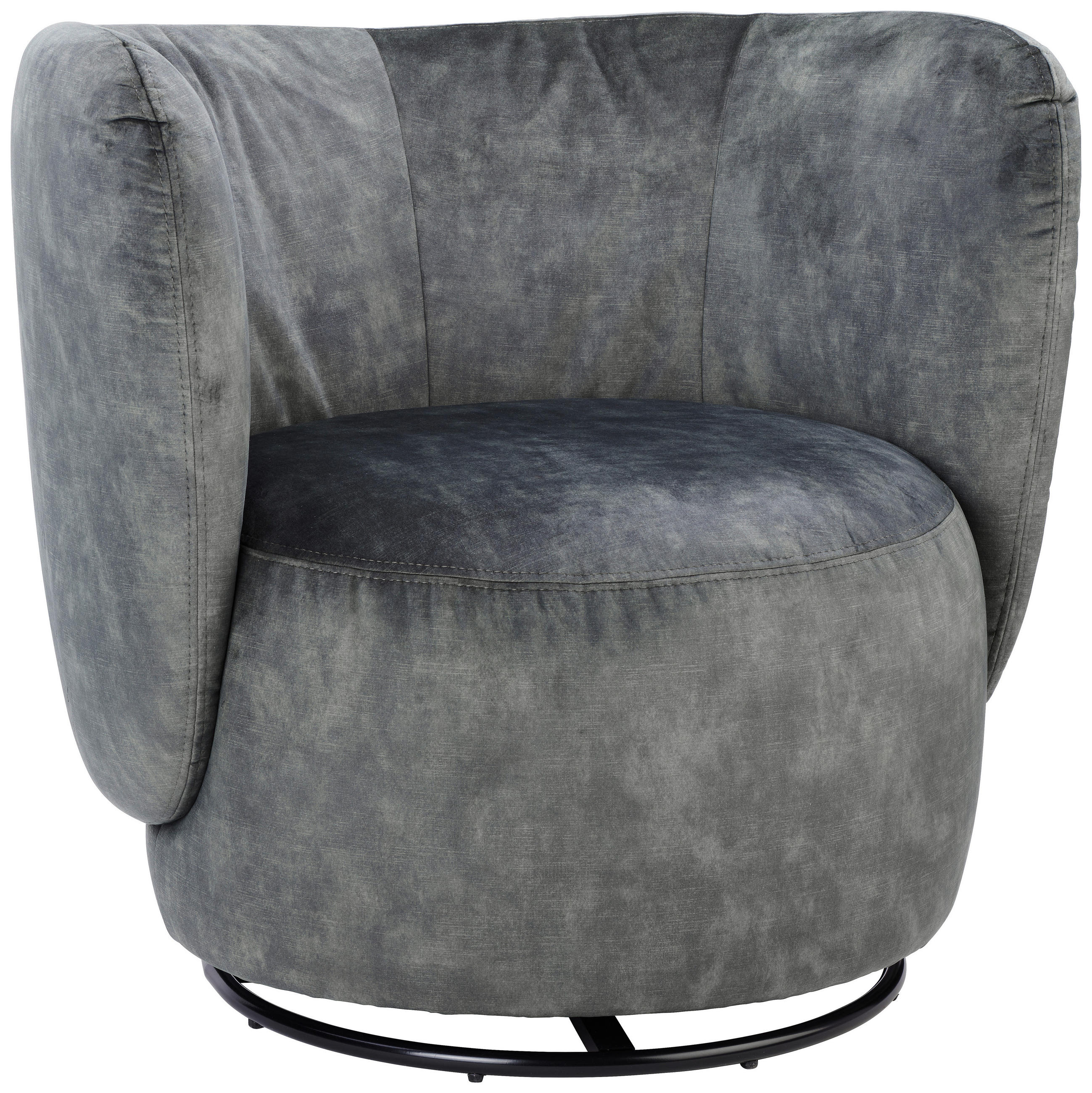 SESSEL in Velours Anthrazit  - Waldgrün/Anthrazit, Design, Textil/Metall (92/80/84cm) - Livetastic