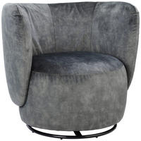 SESSEL in Velours Anthrazit  - Waldgrün/Anthrazit, Design, Textil/Metall (92/80/84cm) - Livetastic