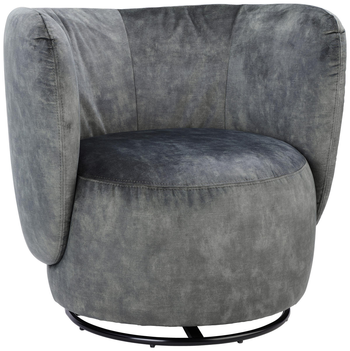 SESSEL in Velours Anthrazit  - Waldgrün/Anthrazit, Design, Textil/Metall (92/80/84cm) - Livetastic