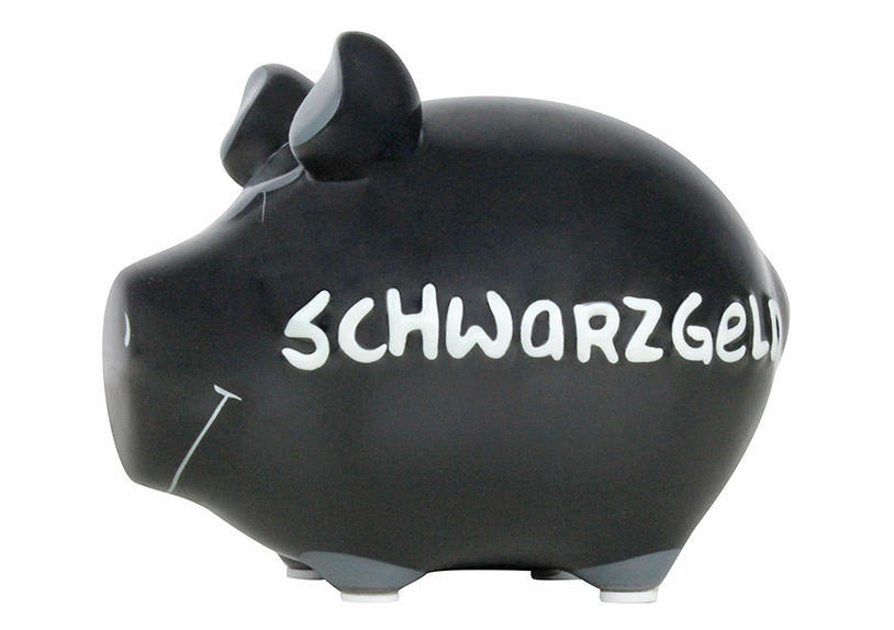 SPARDOSE  - Schwarz, Basics, Keramik (12,5/9/9cm)