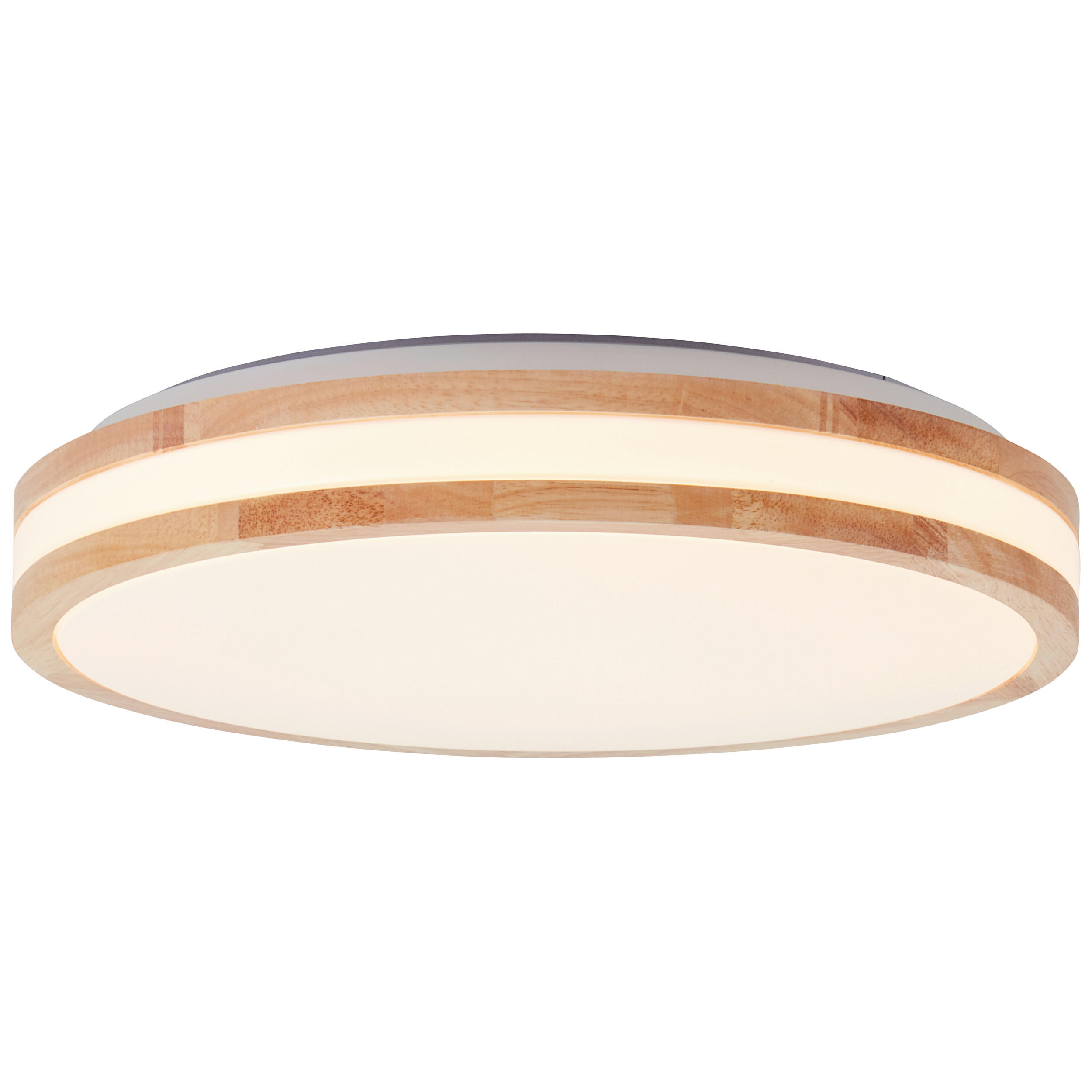 LED-DECKENLEUCHTE    38/38/9 cm  - Weiss/Braun, Natur, Holz/Kunststoff (38/38/9cm) - Brilliant