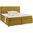 BOXSPRINGBETT 180/200 cm  in Currygelb  - Currygelb/Schwarz, Design, Kunststoff/Textil (180/200cm) - Xora
