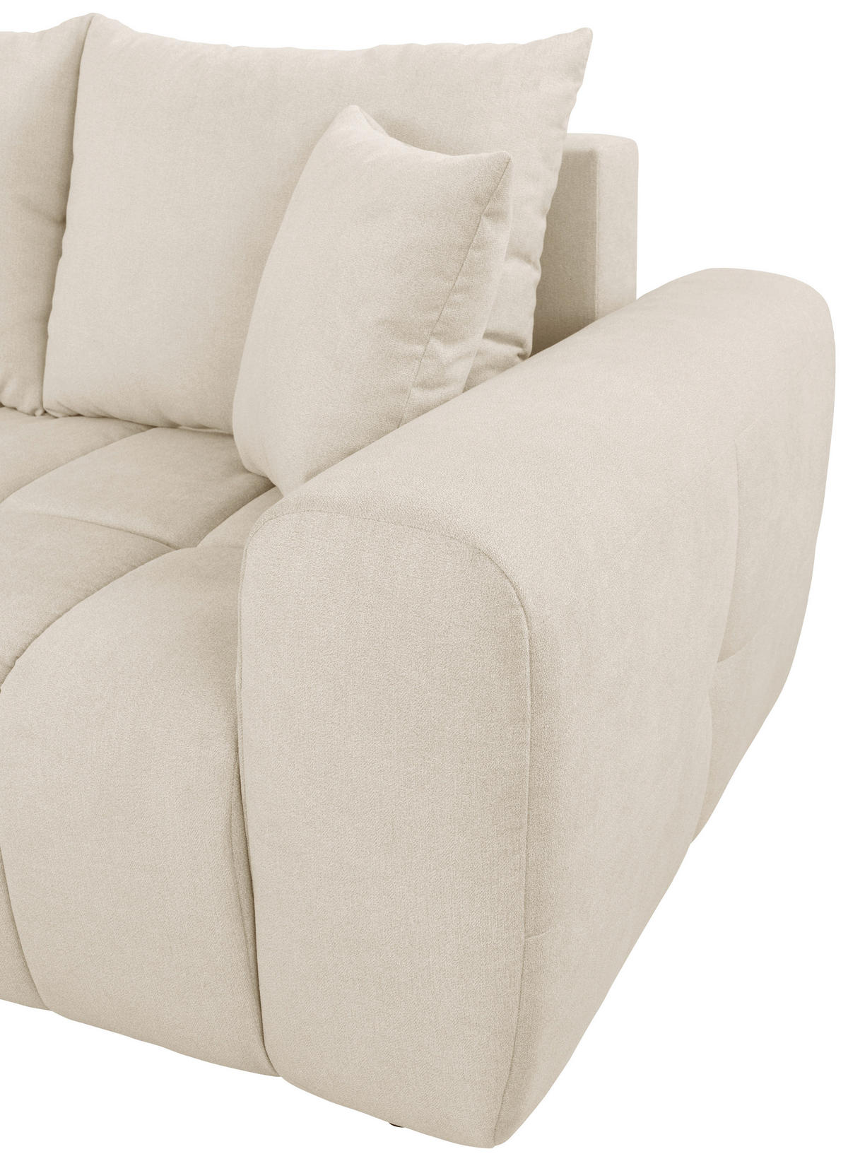 ECKSOFA in Velours Beige  168/298 cm  - Beige/Schwarz, KONVENTIONELL, Kunststoff/Textil (168/298cm) - Carryhome