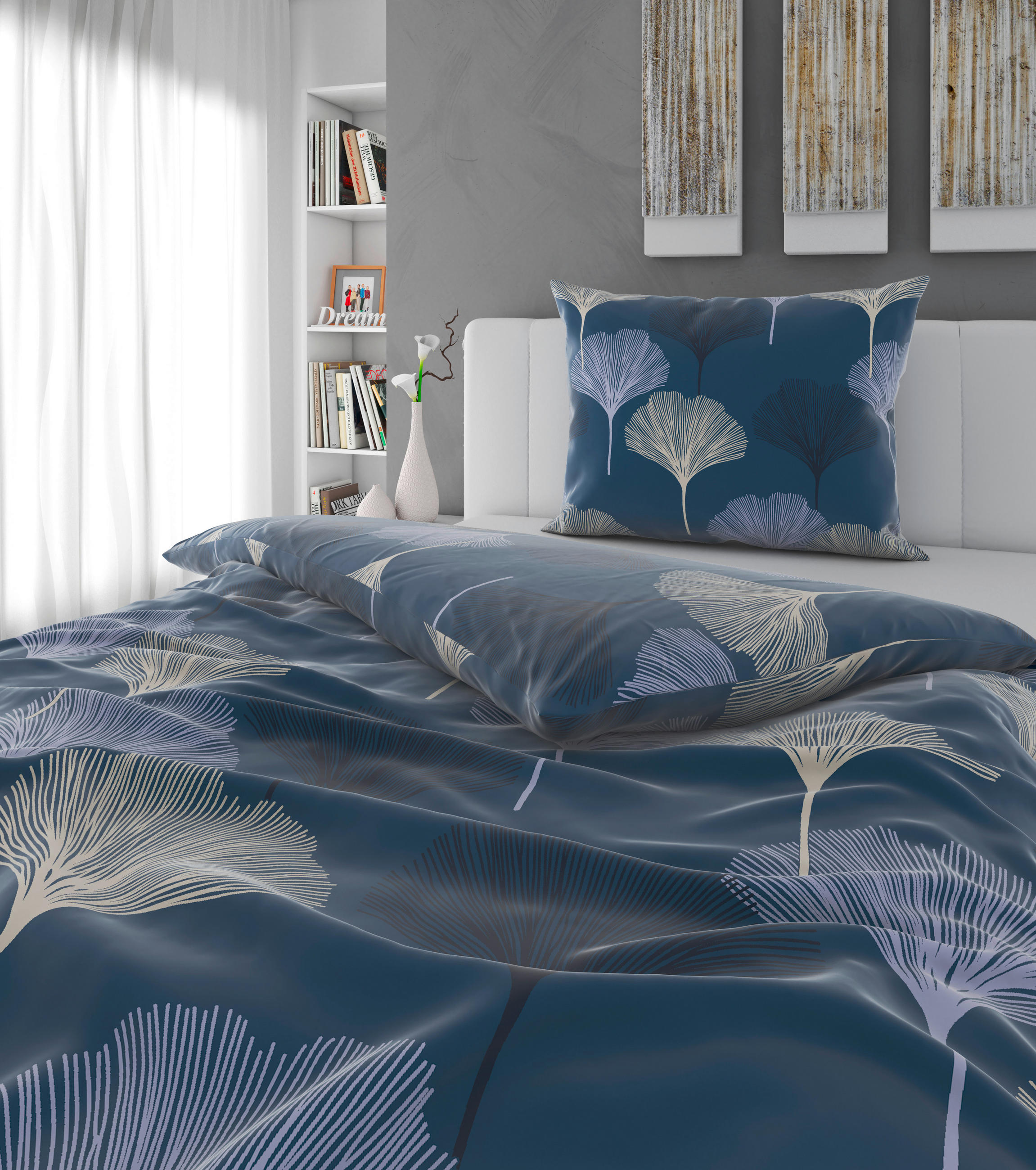 PÅSLAKANSET KALIO satin 150/210 cm  - vit/beige, Klassisk, textil (150/210cm) - Esposa