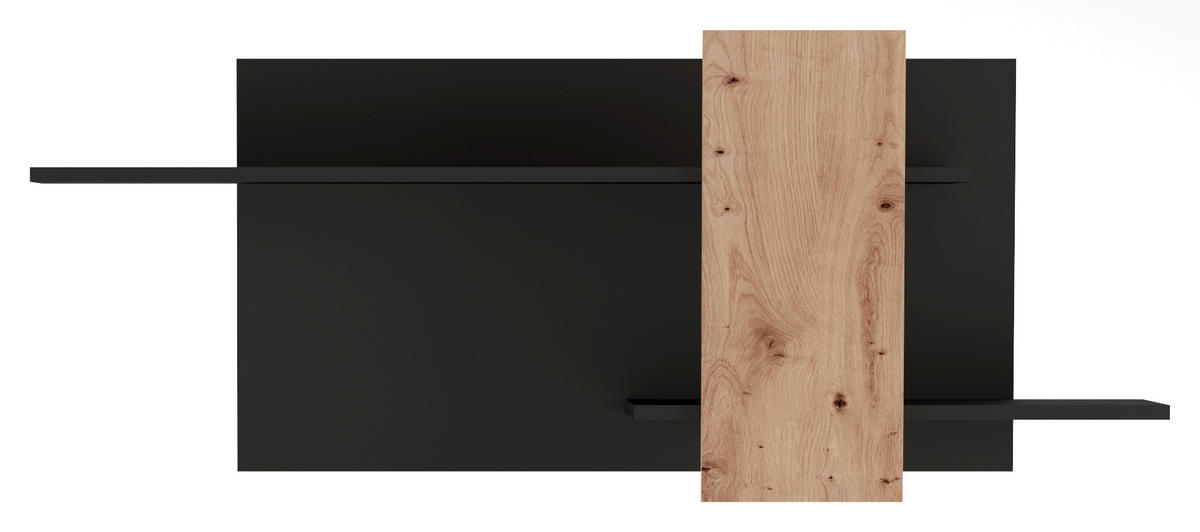 WANDBOARD Schwarz, Eiche Artisan  - Schwarz/Eiche Artisan, Design, Holzwerkstoff (170/70/25cm) - Livetastic