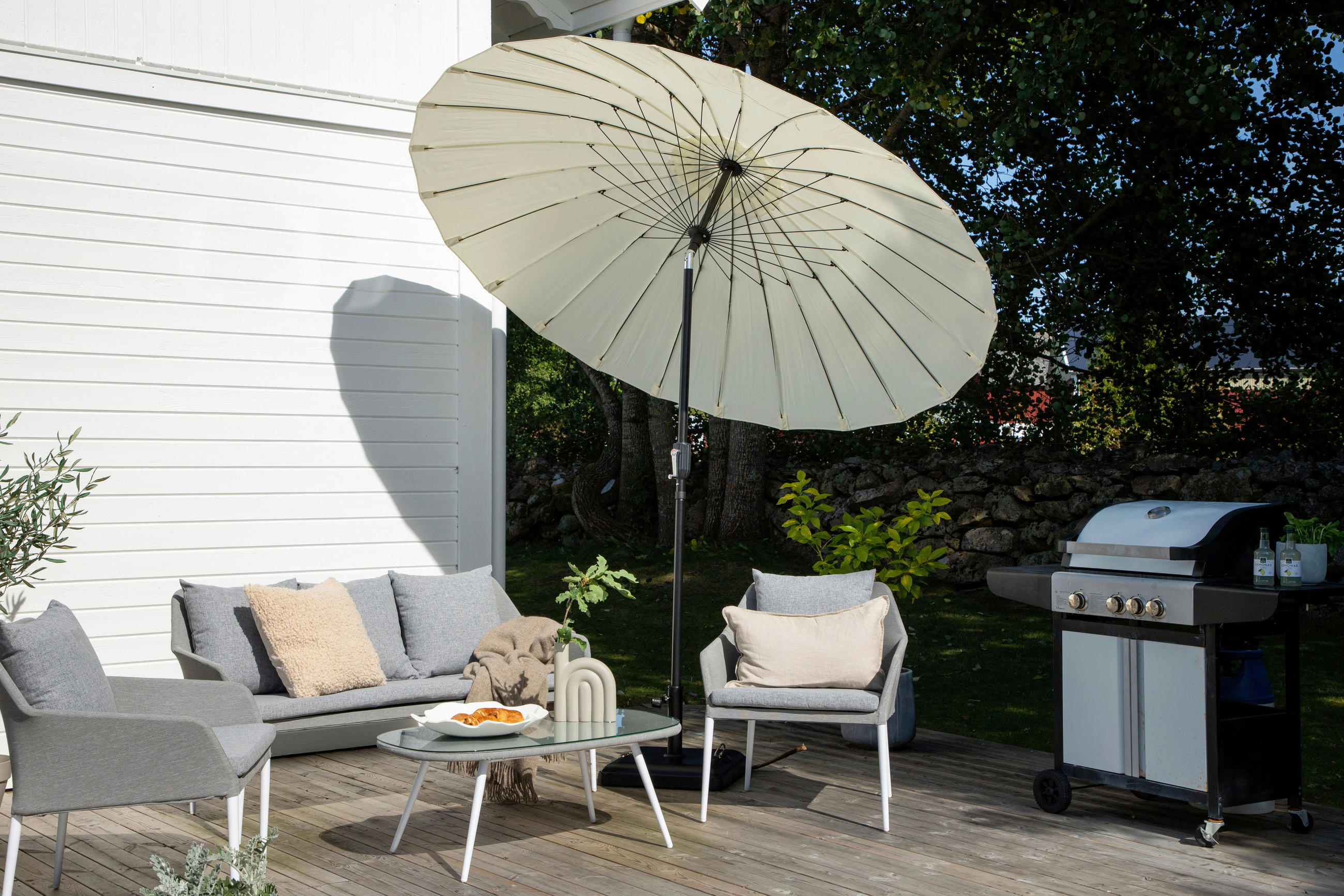 SONNENSCHIRM  - Weiß, KONVENTIONELL (270/270cm) - Gardenson
