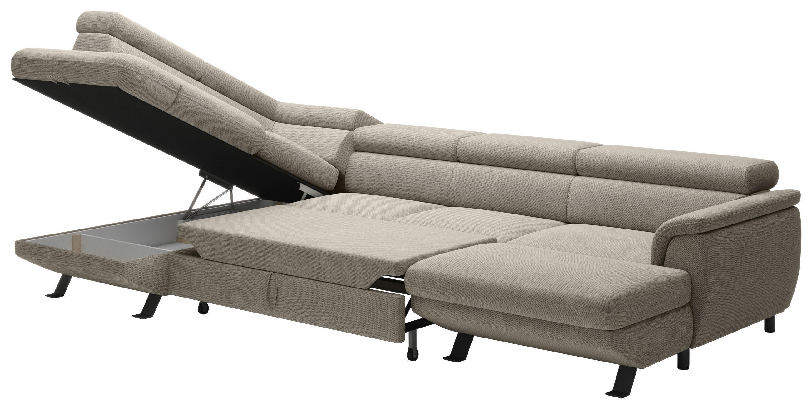 SOFFA i vävt tyg currygul  - currygul/svart, Design, metall/textil (334/76-92/162/198cm) - Stylife