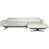 ECKSOFA in Echtleder Weiss  - Weiss/Eichefarben, Design, Leder/Holz (305/163cm) - Novel