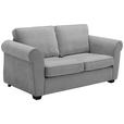 2,5-SITZER  in Chenille Grau  - Schwarz/Grau, KONVENTIONELL, Kunststoff/Textil (196/88/86cm) - Carryhome