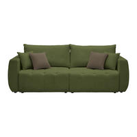 SCHLAFSOFA in Chenille, Jacquard Olivgrün  - Schwarz/Braun, Kunststoff/Textil (245/74-90/104cm) - MID.YOU