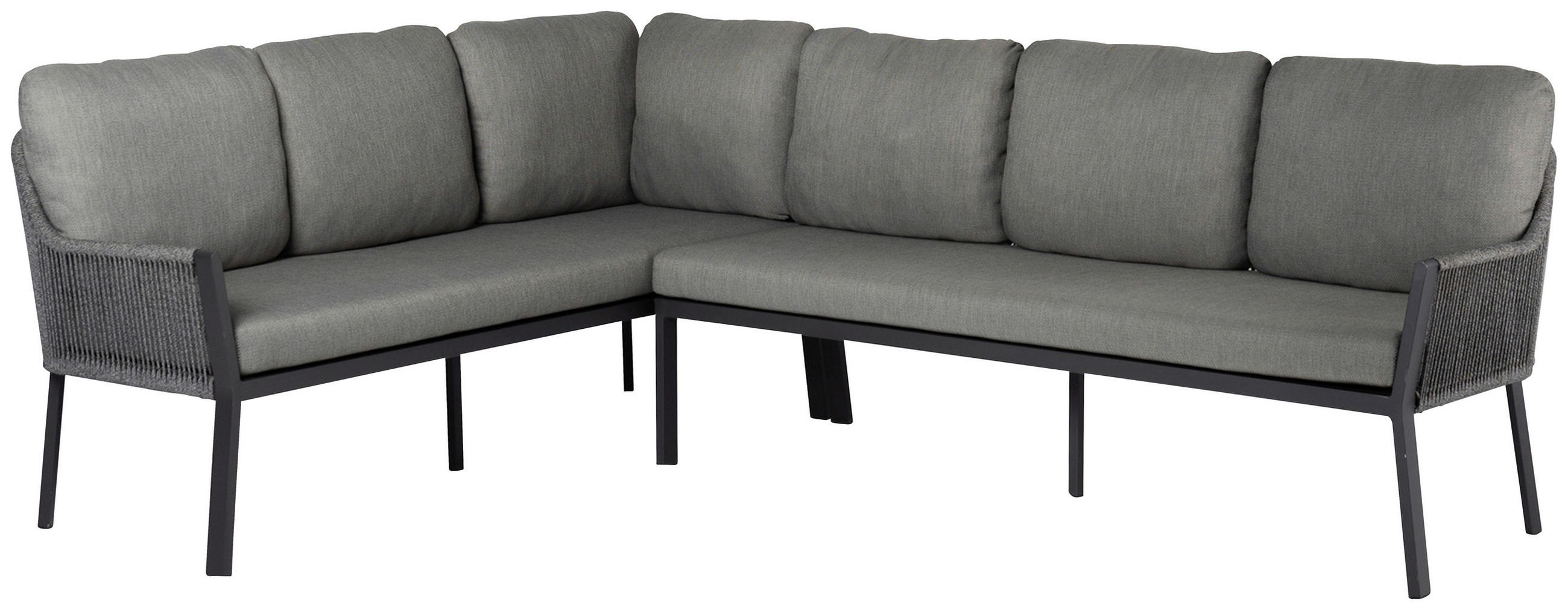 LOUNGEGARNITUR 205/255 cm Aluminium  - Anthrazit/Grau, Basics, Textil/Metall (205/255cm) - Tierra Outdoor