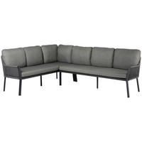 LOUNGEGARNITUR 205/255 cm Aluminium  - Anthrazit/Grau, Basics, Textil/Metall (205/255cm) - Tierra Outdoor