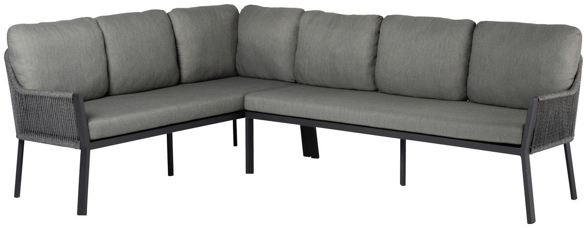 LOUNGEGARNITUR 205/255 cm Aluminium  - Anthrazit/Grau, Basics, Textil/Metall (205/255cm) - Tierra Outdoor