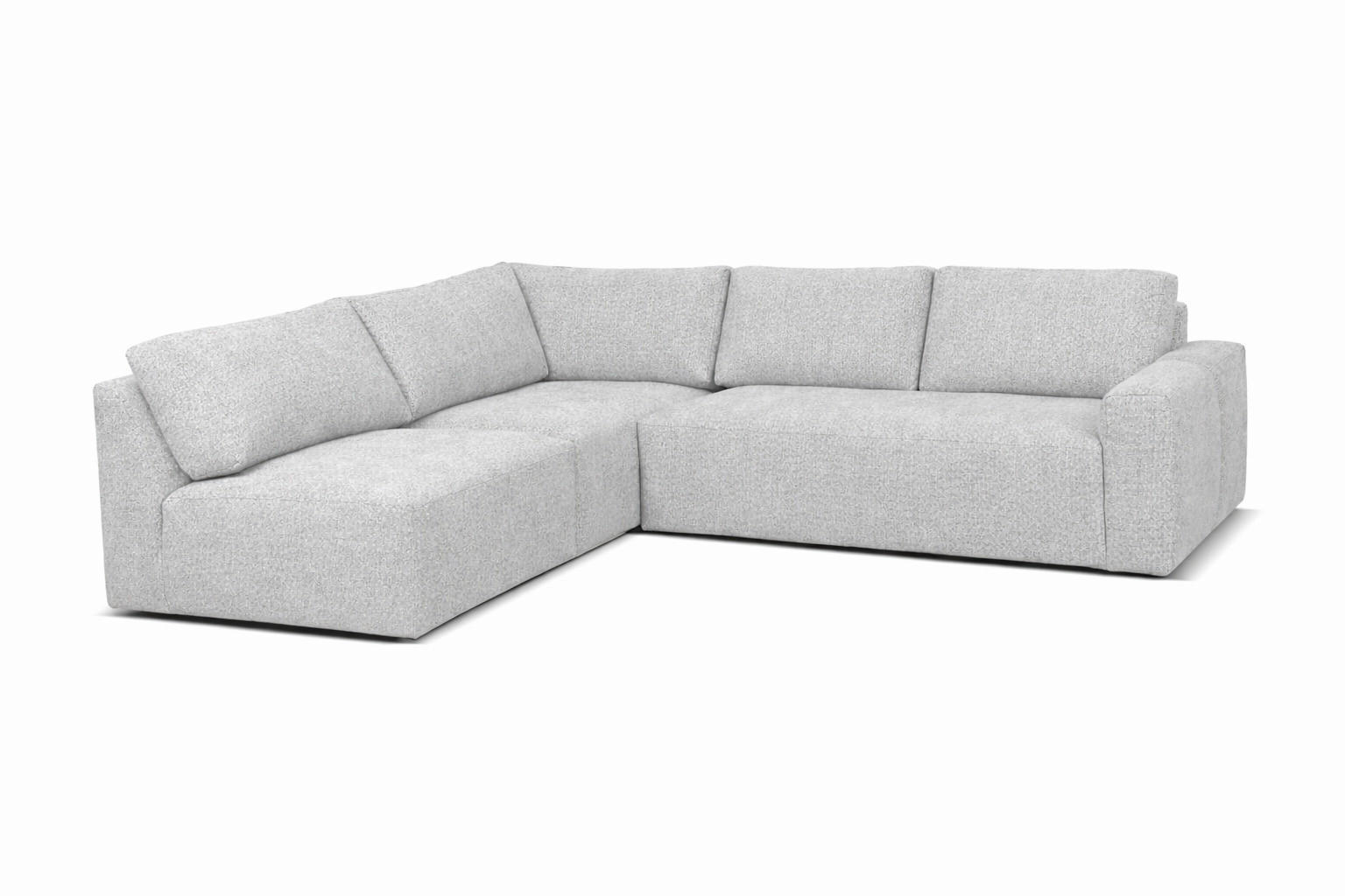 ECKSOFA MAZA in Hellgrau  237/275 cm  - Hellgrau/Schwarz, Design, Textil (237/275cm) - Livetastic