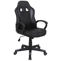 GAMINGSTUHL Grau, Schwarz Textil, Kunststoff   - Schwarz/Grau, MODERN, Kunststoff/Textil (56/104-113/64cm) - MID.YOU