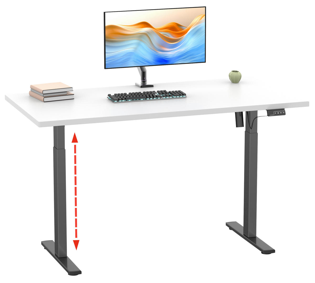 SKRIVBORD 140/80/71 cm  i svart, vit  - vit/silver, Design, metall/trämaterial (140/80/71cm) - MID.YOU