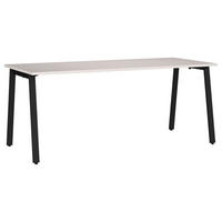 SCHREIBTISCH 180/80/75 cm, Schwarz, Kaschmir, in verschiedenen Holz-Dekoren erhältlich, justierbare Füße  - Kaschmir/Schwarz, MODERN, Holzwerkstoff/Metall (180/80/75cm) - Novel