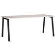 SCHREIBTISCH 180/80/75 cm, Schwarz, Kaschmir, in verschiedenen Holz-Dekoren erhältlich, justierbare Füße  - Kaschmir/Schwarz, MODERN, Holzwerkstoff/Metall (180/80/75cm) - Novel